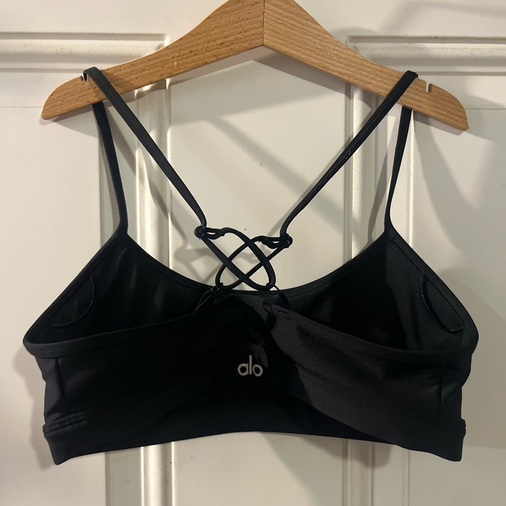 ALO Yoga Black Strappy Sports Bra
